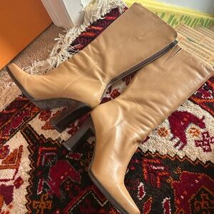 Aldo Elegant Tan Heeled Boots 8.5 insulated
